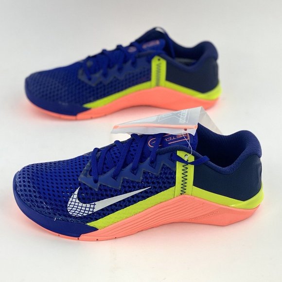 NEW Nike Metcon 6 Deep Royal Blue Mango Men's Cross Fit Training Shoes - Picture 2 of 12